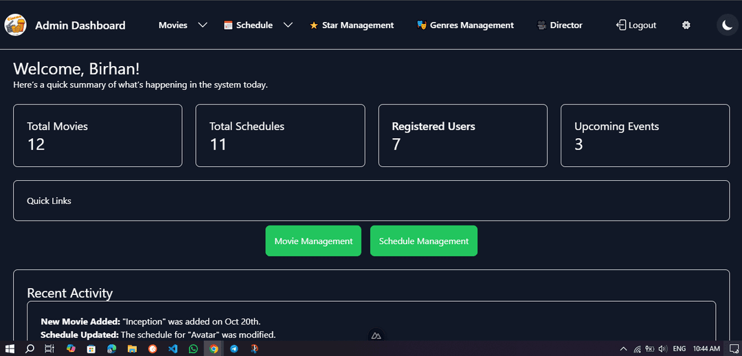 Admin Dashboard