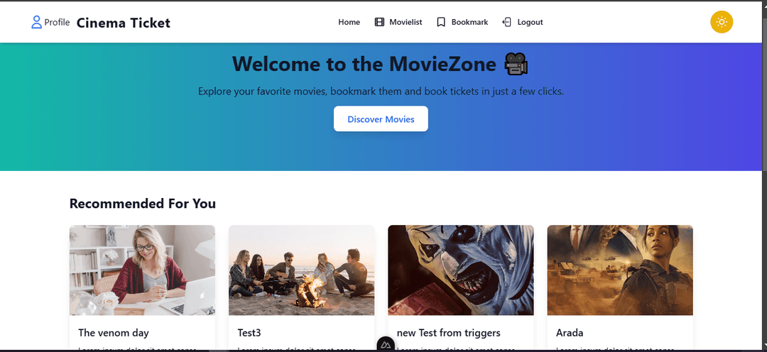 Home Page UI